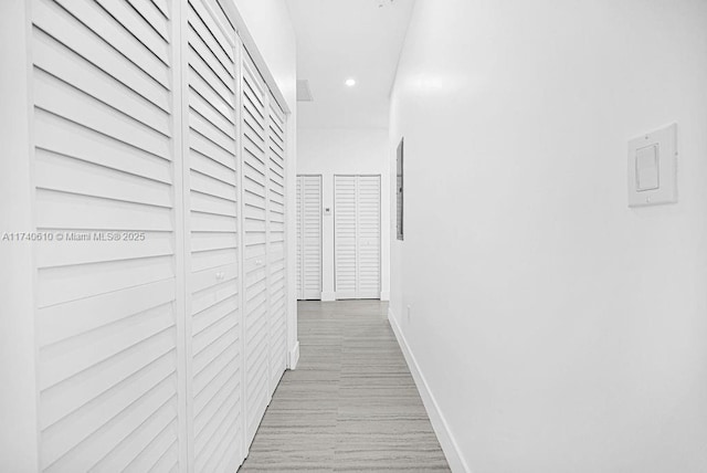 hall featuring light hardwood / wood-style floors