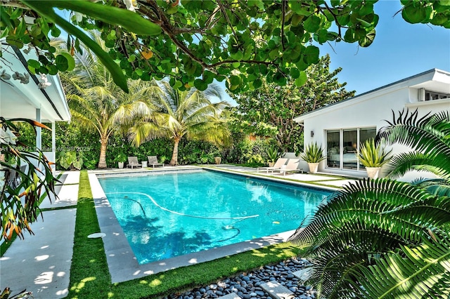 pool featuring a patio area