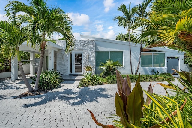 modern home with stucco siding