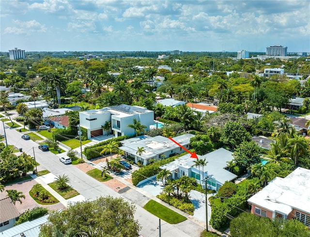 bird's eye view featuring a view of city