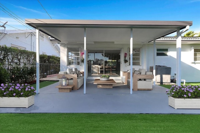 view of patio featuring central AC unit