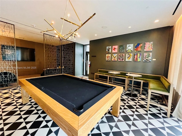 rec room featuring pool table