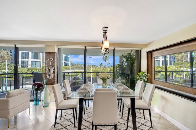 view of tiled dining space