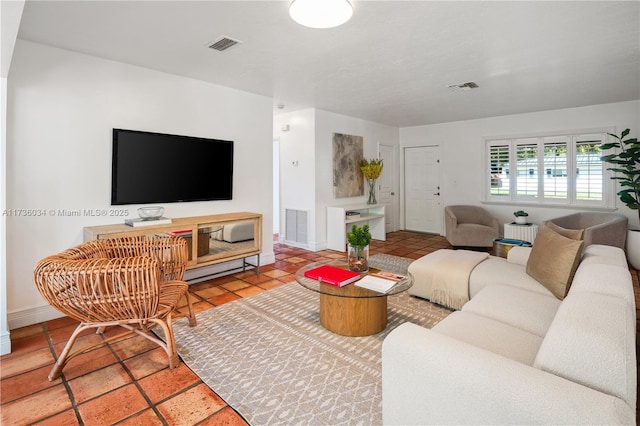 view of tiled living room