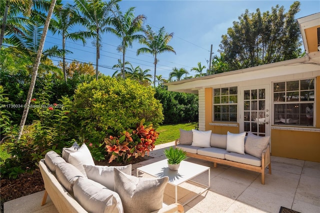 view of patio / terrace featuring an outdoor living space