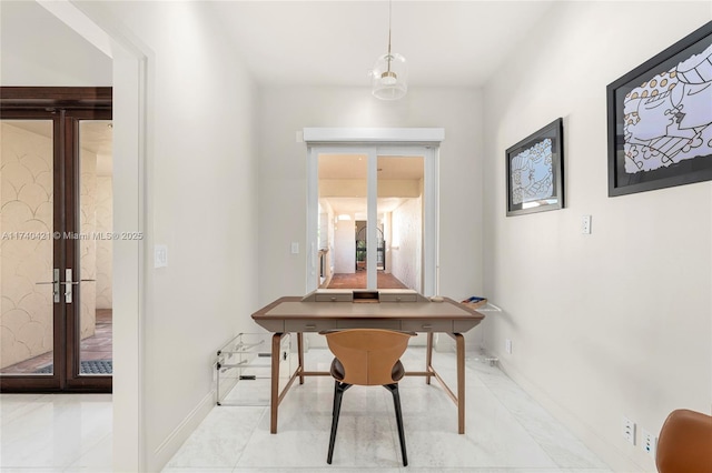 dining room featuring french doors