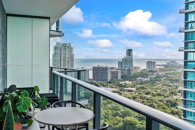 balcony with a water view