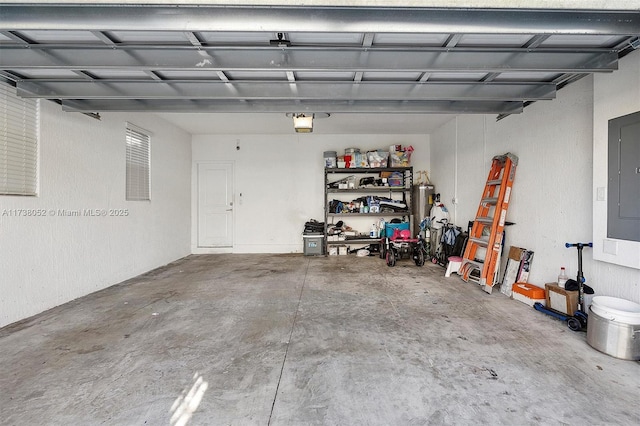 garage with electric panel