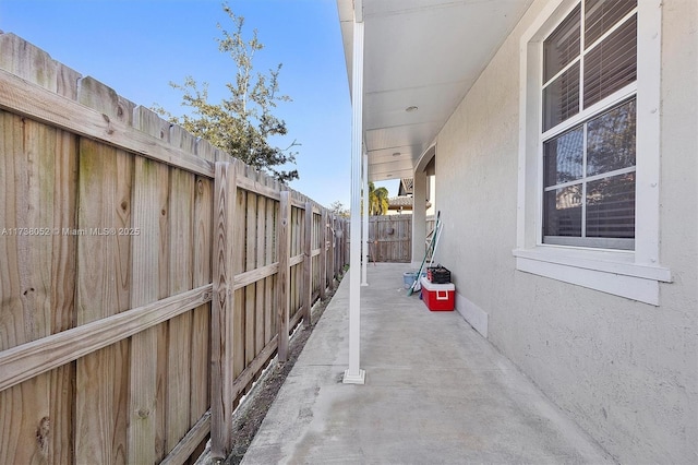 view of home's exterior with a patio