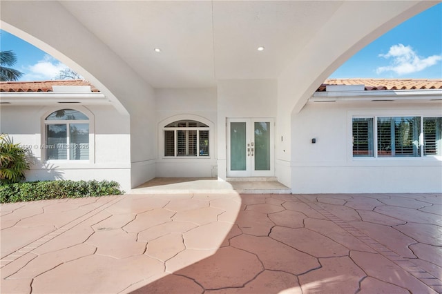 view of patio / terrace featuring french doors