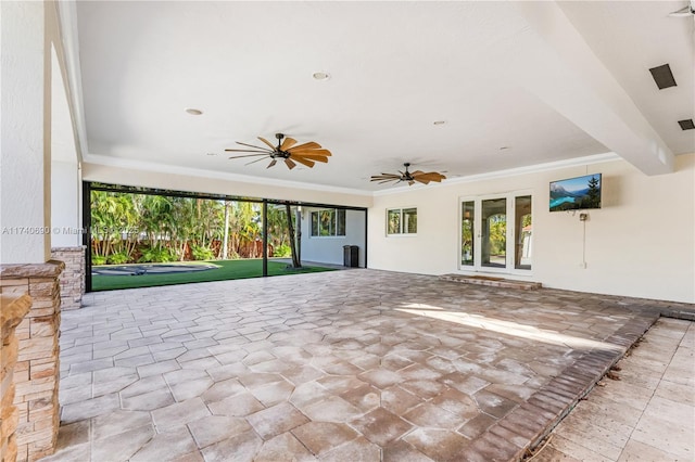 view of patio with ceiling fan