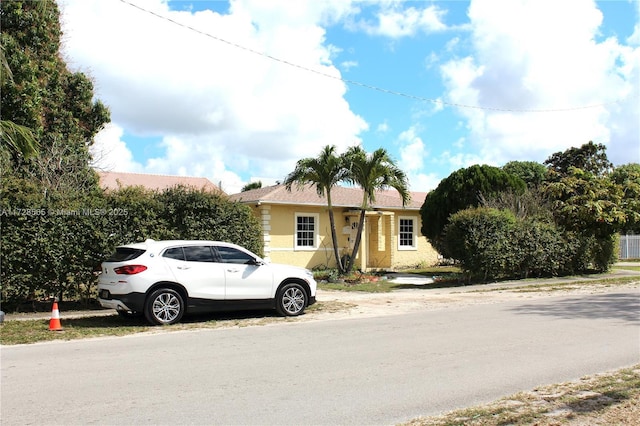 view of single story home