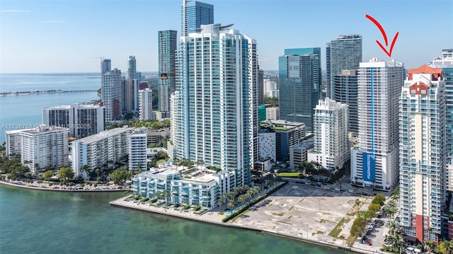 view of city with a water view