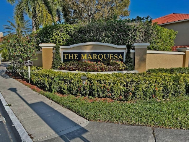 view of community sign