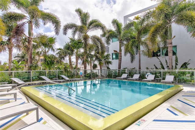 view of pool with a patio area