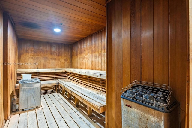 view of sauna / steam room featuring hardwood / wood-style flooring