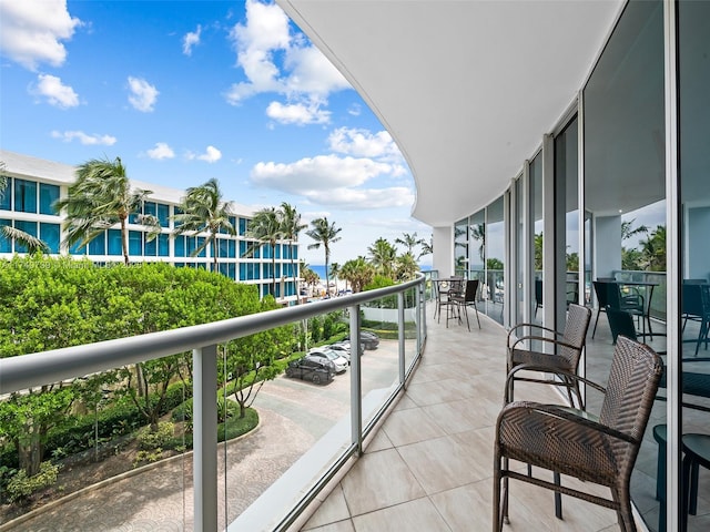 balcony with a water view