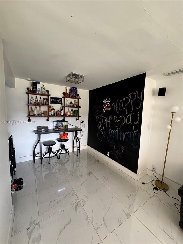 view of unfurnished dining area