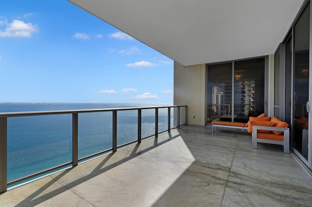 balcony with a water view