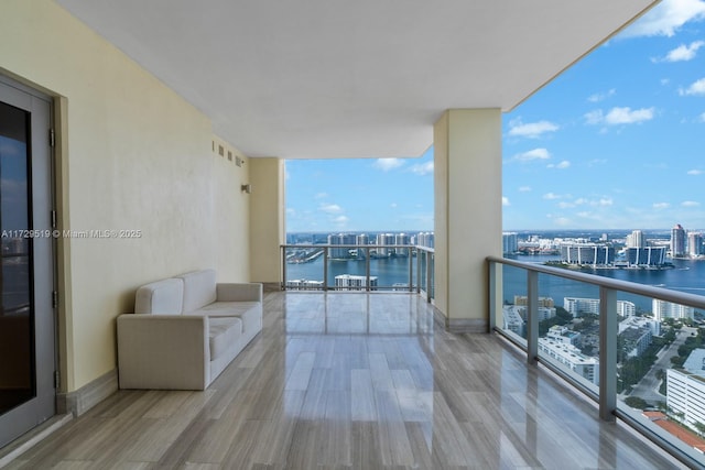 balcony with a water view