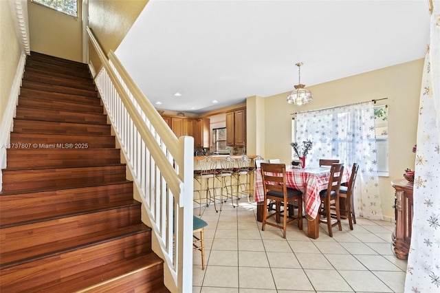 view of tiled dining space