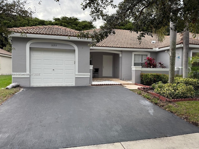 view of front facade with a garage