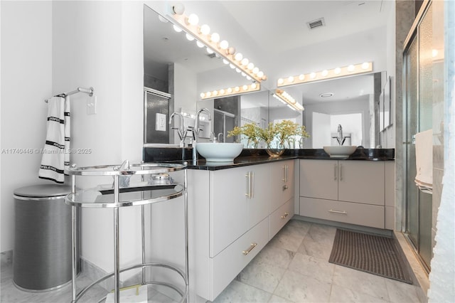 31 SE 5th St Unit 4018, Miami, FL 33131 - full bathroom featuring a shower stall and double vanity