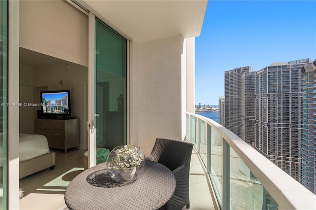 balcony with a water view