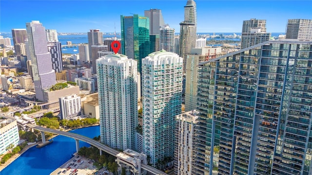 view of city featuring a water view