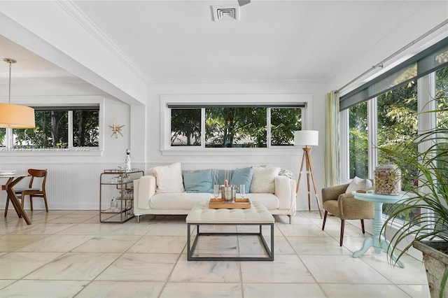 sunroom / solarium with visible vents