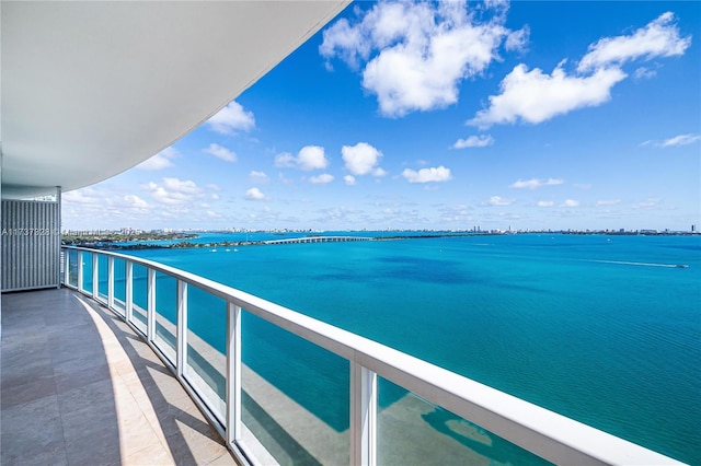 balcony with a water view