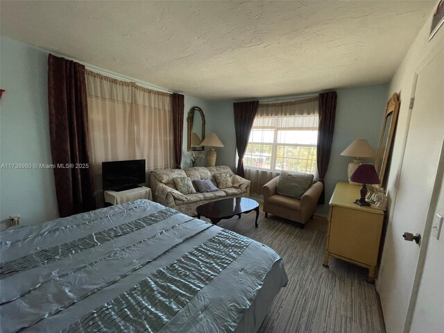 bedroom with a textured ceiling