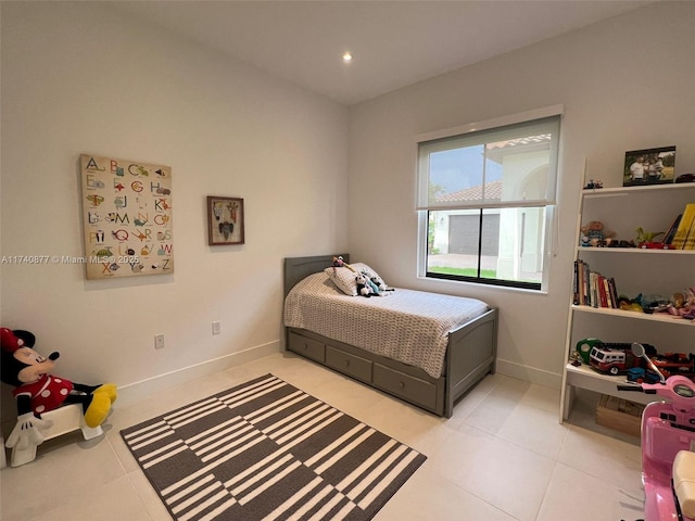 view of tiled bedroom