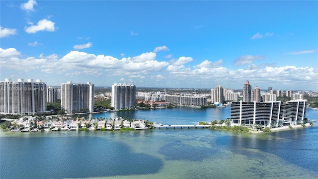 property view of water with a view of city