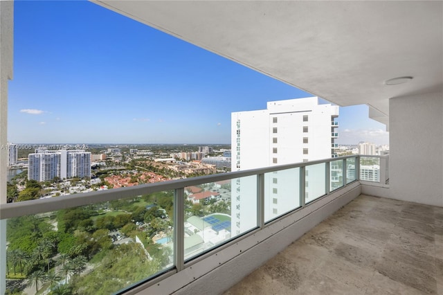 balcony with a city view