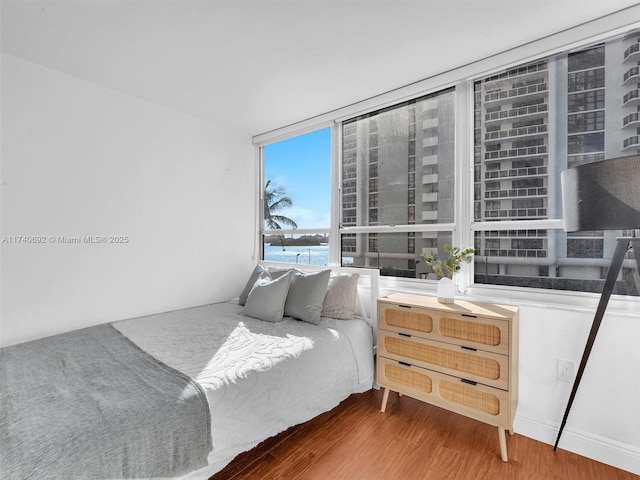 bedroom featuring hardwood / wood-style flooring