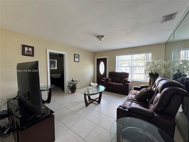 view of tiled living room