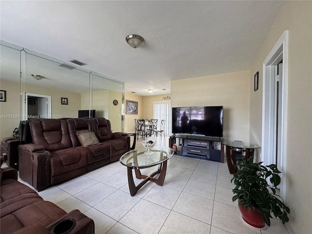 view of tiled living room