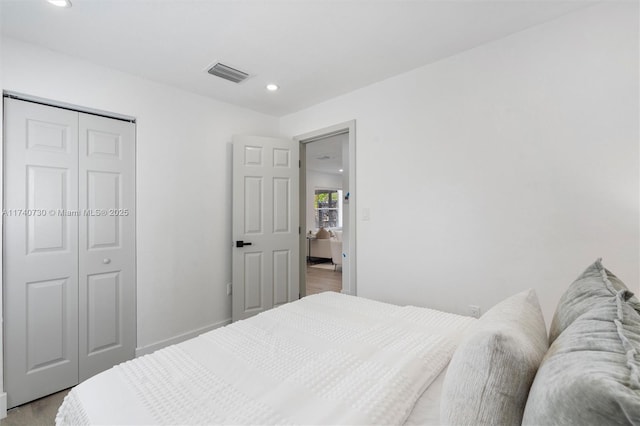 bedroom featuring a closet