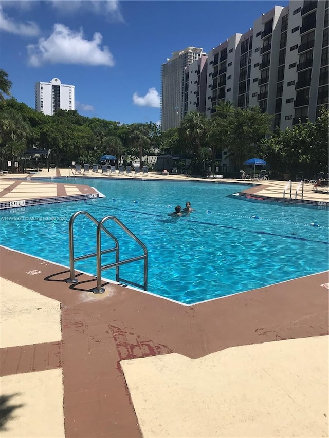 view of pool with a patio