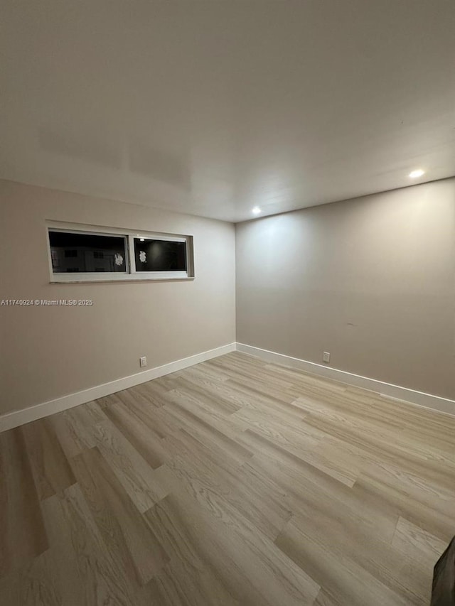 empty room featuring light wood-type flooring