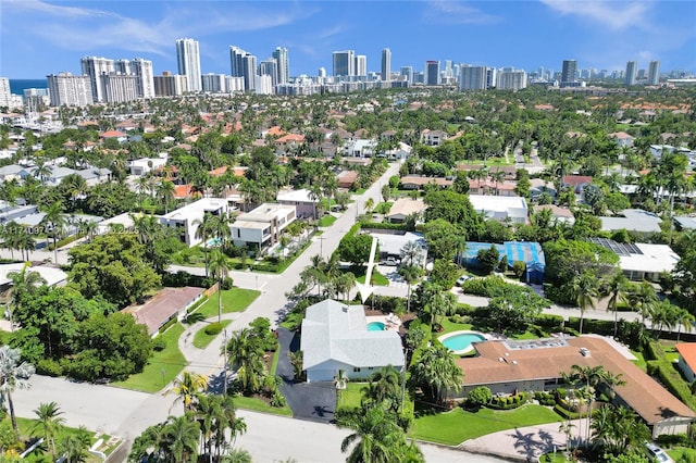 bird's eye view featuring a view of city