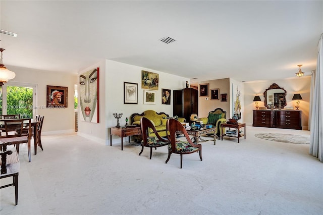 dining space with visible vents