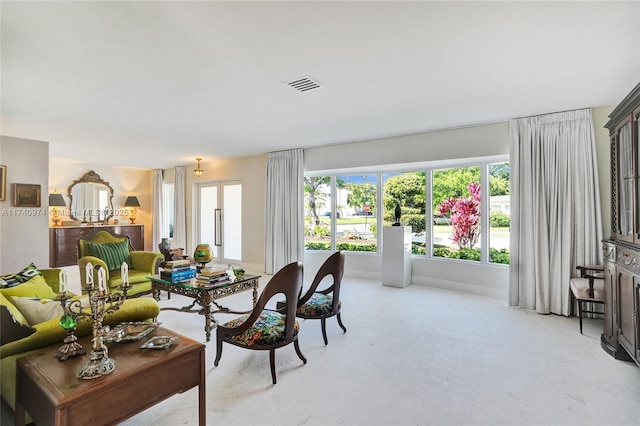 living room with visible vents