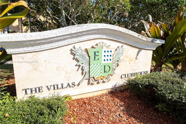 view of community sign