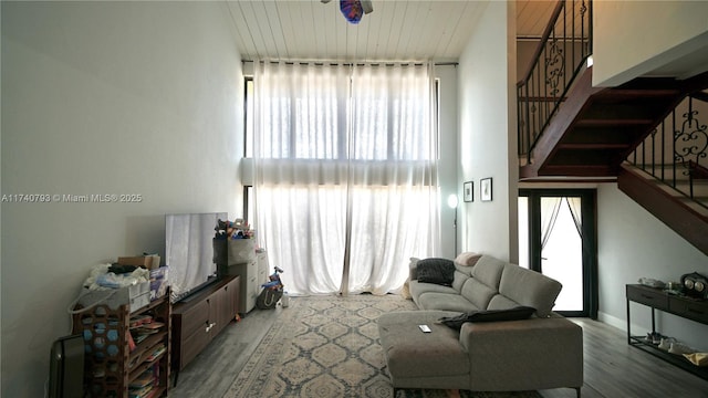 living room featuring wood-type flooring