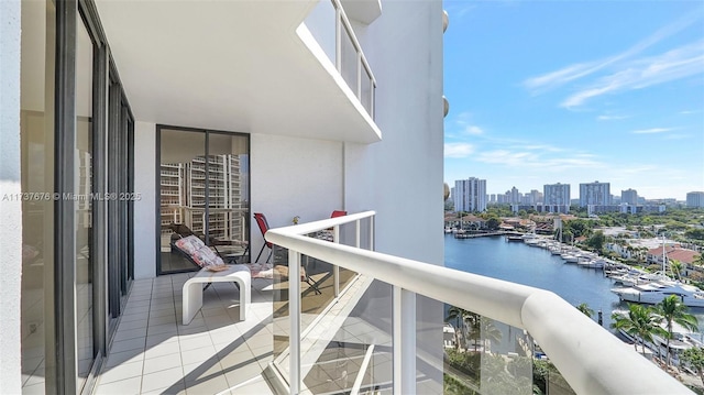 balcony with a water view