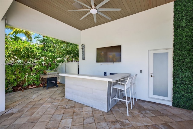 2816 NE 24th Pl, Fort Lauderdale, FL 33305 - view of patio / terrace featuring ceiling fan and grilling area