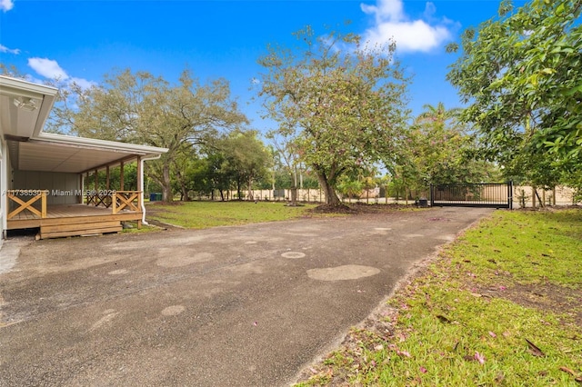 view of yard featuring a deck