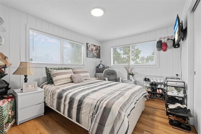 bedroom featuring light wood-type flooring